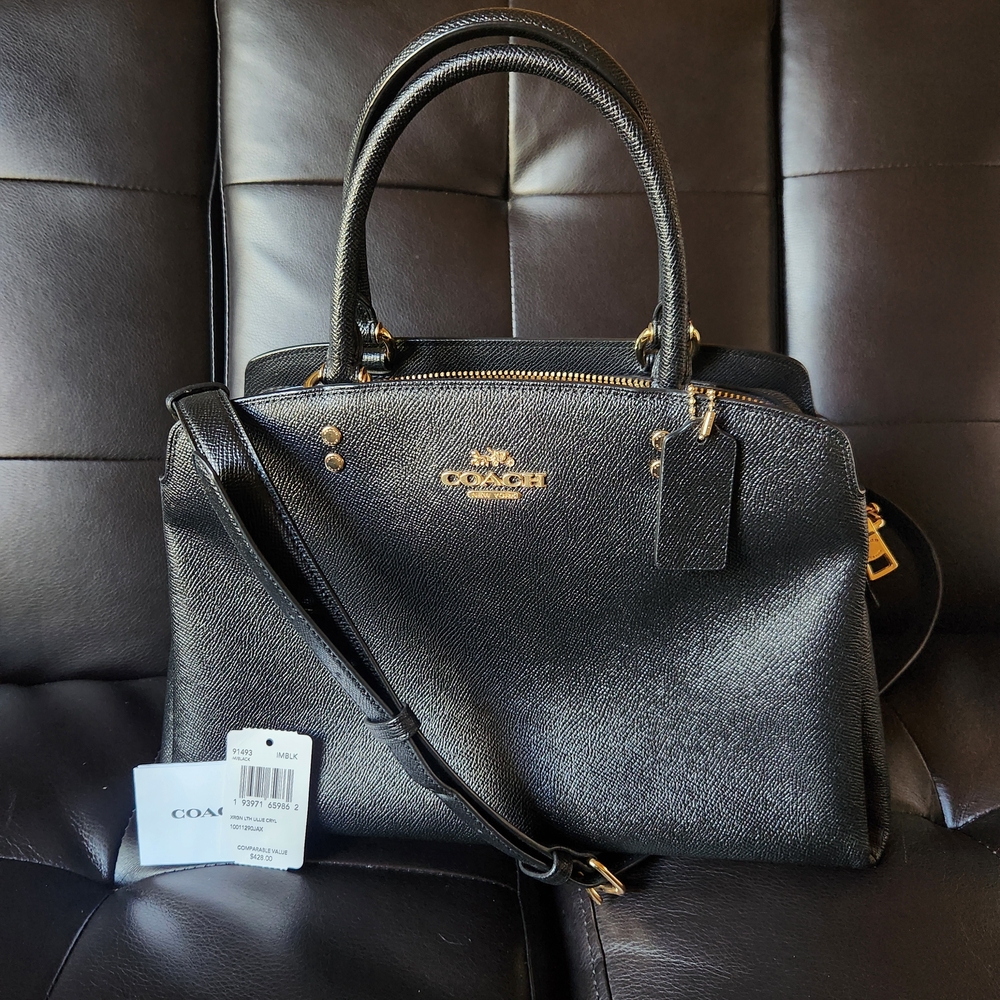 Coach Black Lillie Leather Satchel